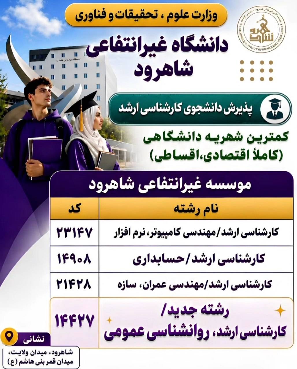 پذیرش دانشجوی کارشناسی ارشد